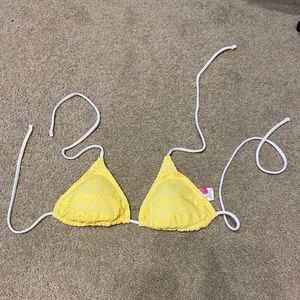 Yellow Laced Triangle Bikini Top